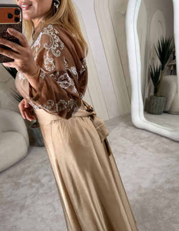 CHIC MAXİ ETEK GOLD CHIC MAXİ ETEK GOLD