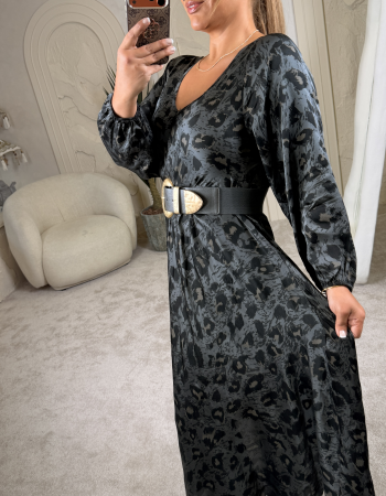 LEO İTHAL MAXİ DRESS ANTRASİT LEO İTHAL MAXİ DRESS ANTRASİT