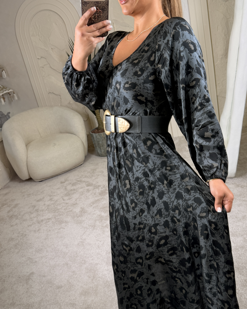 LEO İTHAL MAXİ DRESS ANTRASİT LEO İTHAL MAXİ DRESS ANTRASİT