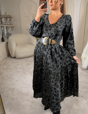 LEO İTHAL MAXİ DRESS ANTRASİT LEO İTHAL MAXİ DRESS ANTRASİT