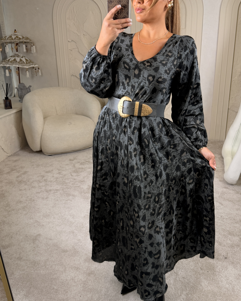 LEO İTHAL MAXİ DRESS ANTRASİT LEO İTHAL MAXİ DRESS ANTRASİT