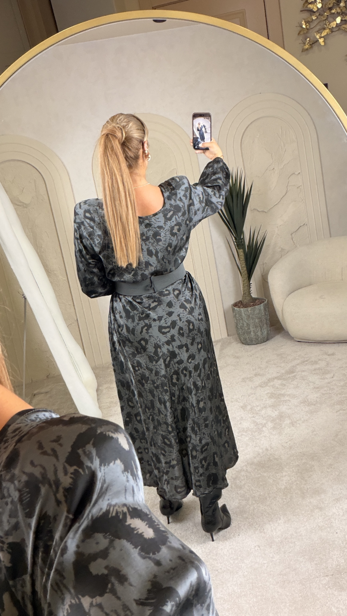 LEO İTHAL MAXİ DRESS ANTRASİT LEO İTHAL MAXİ DRESS ANTRASİT
