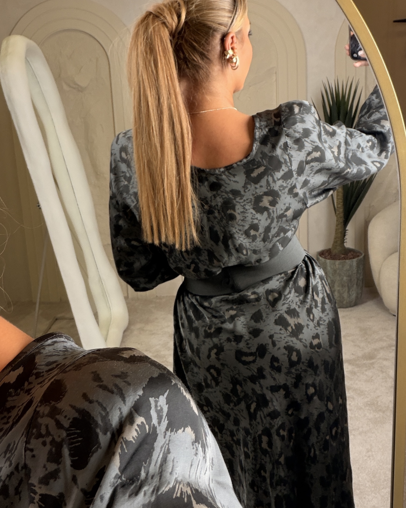 LEO İTHAL MAXİ DRESS ANTRASİT LEO İTHAL MAXİ DRESS ANTRASİT