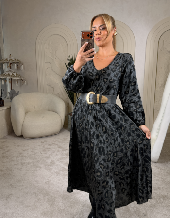LEO İTHAL MAXİ DRESS ANTRASİT LEO İTHAL MAXİ DRESS ANTRASİT