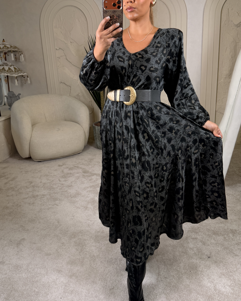 LEO İTHAL MAXİ DRESS ANTRASİT LEO İTHAL MAXİ DRESS ANTRASİT