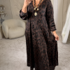 LEO İTHAL MAXİ DRESS KAHVE