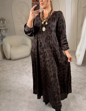 LEO İTHAL MAXİ DRESS KAHVE LEO İTHAL MAXİ DRESS KAHVE