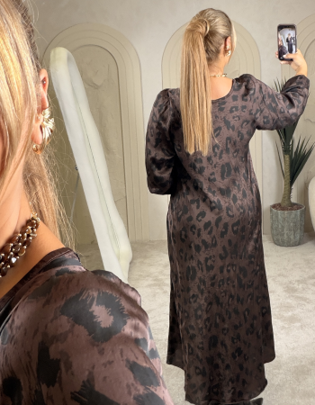 LEO İTHAL MAXİ DRESS KAHVE LEO İTHAL MAXİ DRESS KAHVE
