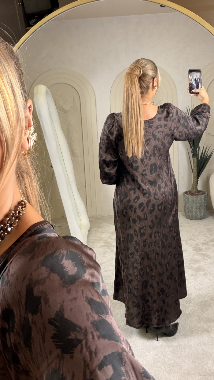 LEO İTHAL MAXİ DRESS KAHVE LEO İTHAL MAXİ DRESS KAHVE