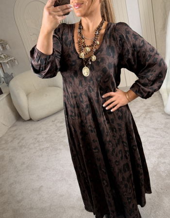 LEO İTHAL MAXİ DRESS KAHVE LEO İTHAL MAXİ DRESS KAHVE