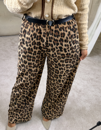 FİTİLLİ KADİFE LEOPAR İTALYAN PANTOLON FİTİLLİ KADİFE LEOPAR İTALYAN PANTOLON
