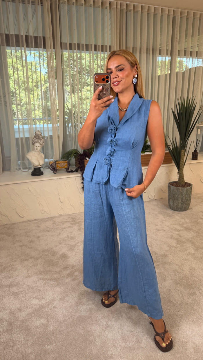 İTHAL KETEN TAKIM BLUE