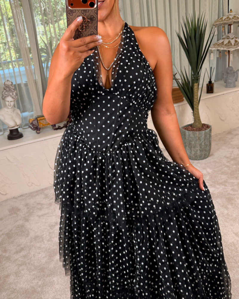 RIA PUANTİYE DRESS SİYAH RIA PUANTİYE DRESS SİYAH