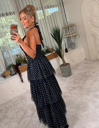 RIA PUANTİYE DRESS SİYAH RIA PUANTİYE DRESS SİYAH