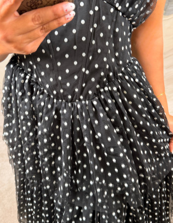 RIA PUANTİYE DRESS SİYAH RIA PUANTİYE DRESS SİYAH