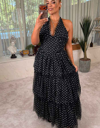 RIA PUANTİYE DRESS SİYAH RIA PUANTİYE DRESS SİYAH