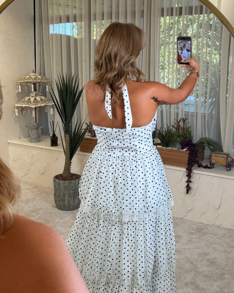 RIA PUANTİYE DRESS BEYAZ RIA PUANTİYE DRESS BEYAZ