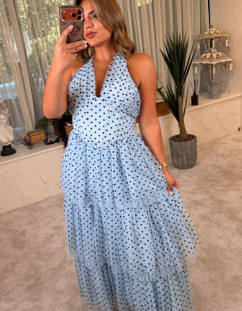 RIA PUANTİYE DRESS BEBE MAVİ RIA PUANTİYE DRESS BEBE MAVİ