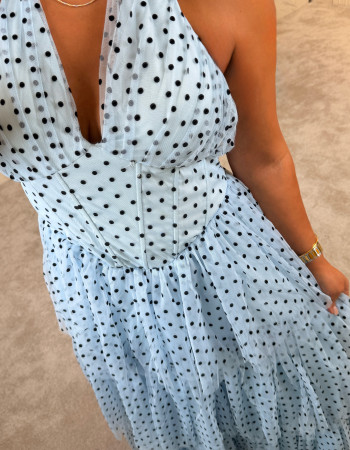 RIA PUANTİYE DRESS BEBE MAVİ RIA PUANTİYE DRESS BEBE MAVİ