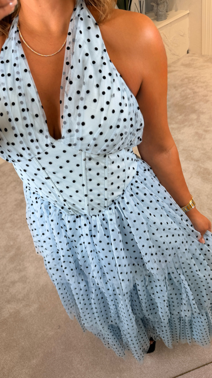 RIA PUANTİYE DRESS BEBE MAVİ