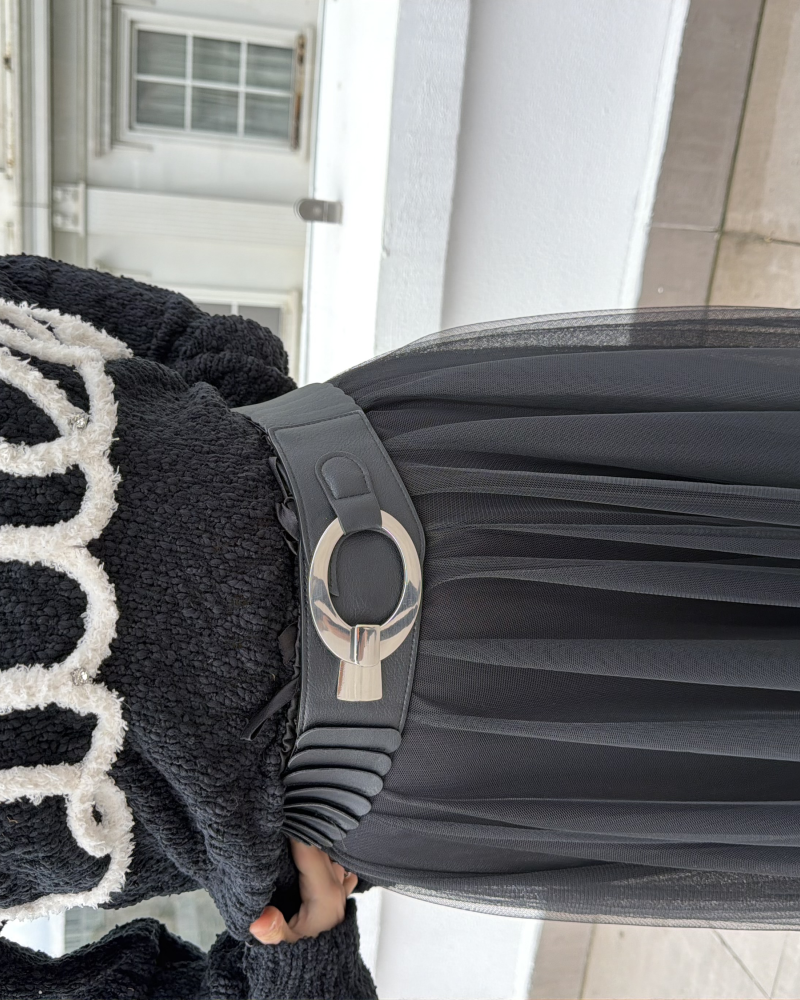 İTALYAN TÜL ETEK SİYAH