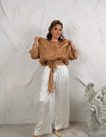 İTALYAN VİSCOSE CAMEL BLUZ