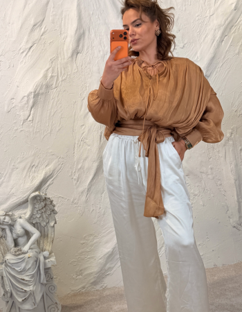 İTALYAN VİSCOSE CAMEL BLUZ