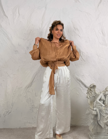 SATEN PANTOLON İTALYAN BEYAZ