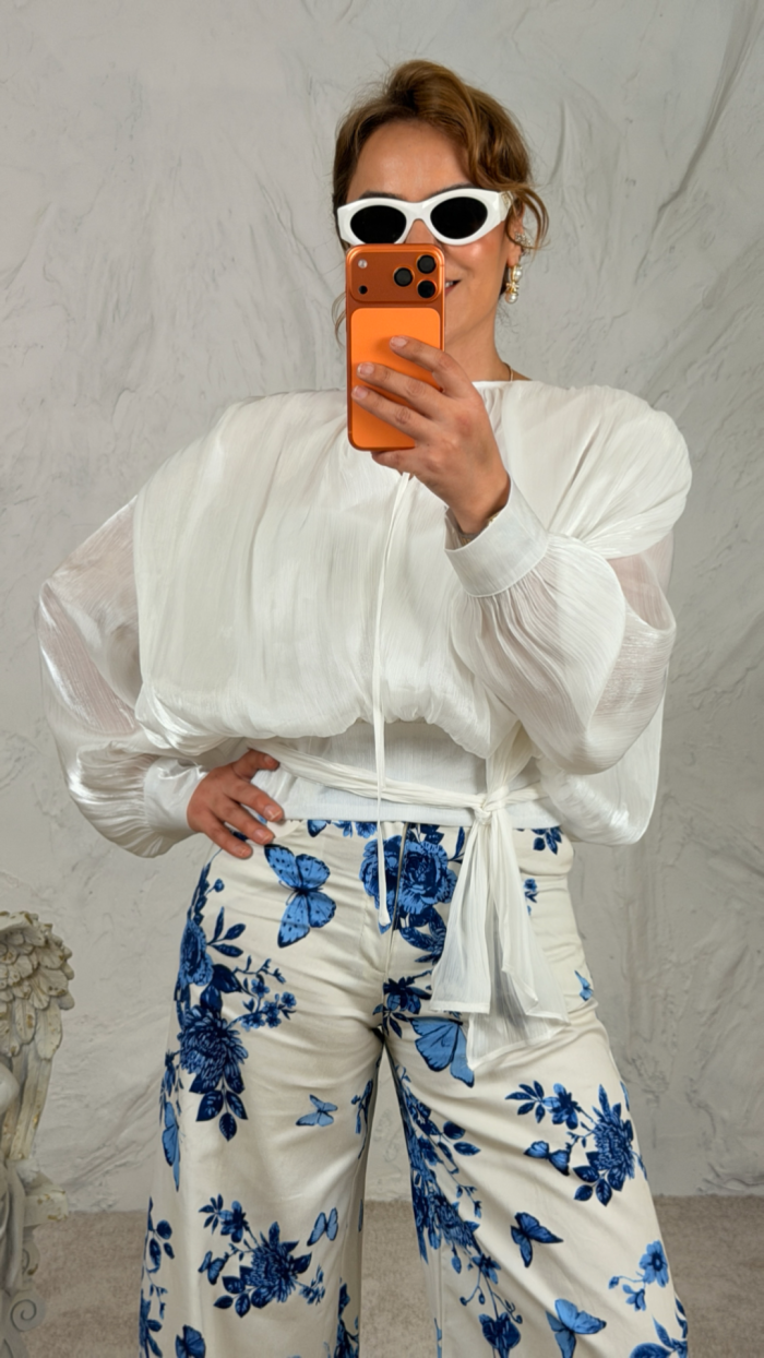 İTALYAN VİSCOSE BEYAZ BLUZ