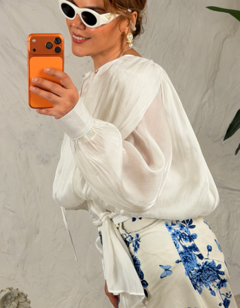 İTALYAN VİSCOSE BEYAZ BLUZ