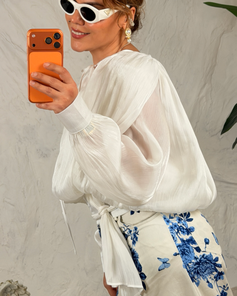 İTALYAN VİSCOSE BEYAZ BLUZ