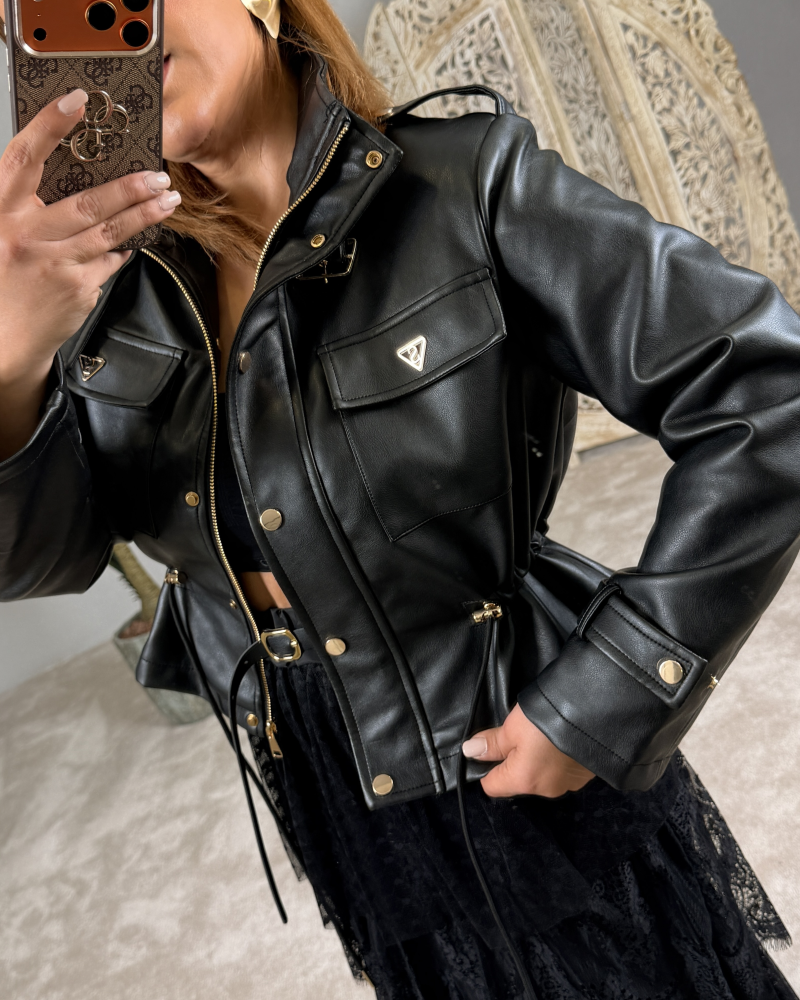 İTALYAN DERİ CEKET SİYAH