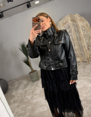 İTALYAN DERİ CEKET SİYAH