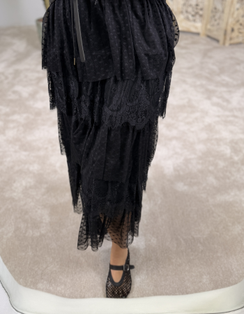 PARİS DANTEL ETEK SİYAH