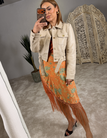 İTALYAN DERİ CEKET BEJ