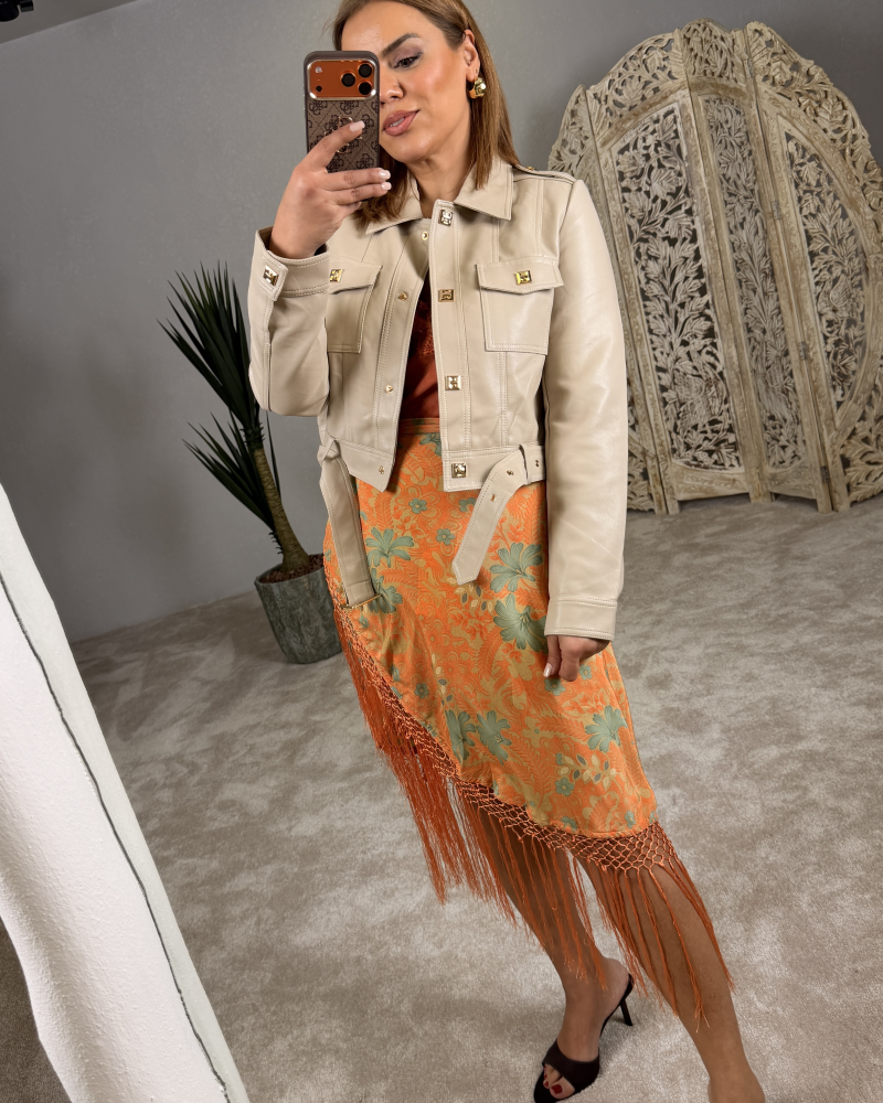 İTALYAN DERİ CEKET BEJ