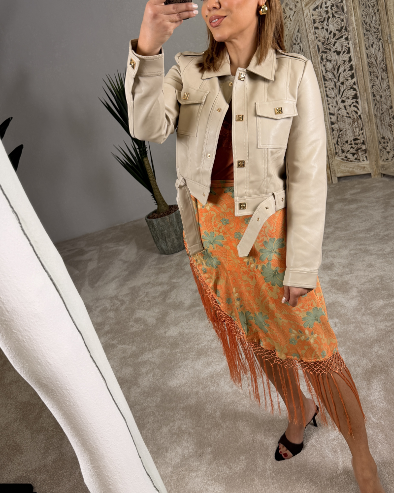 İTALYAN DERİ CEKET BEJ