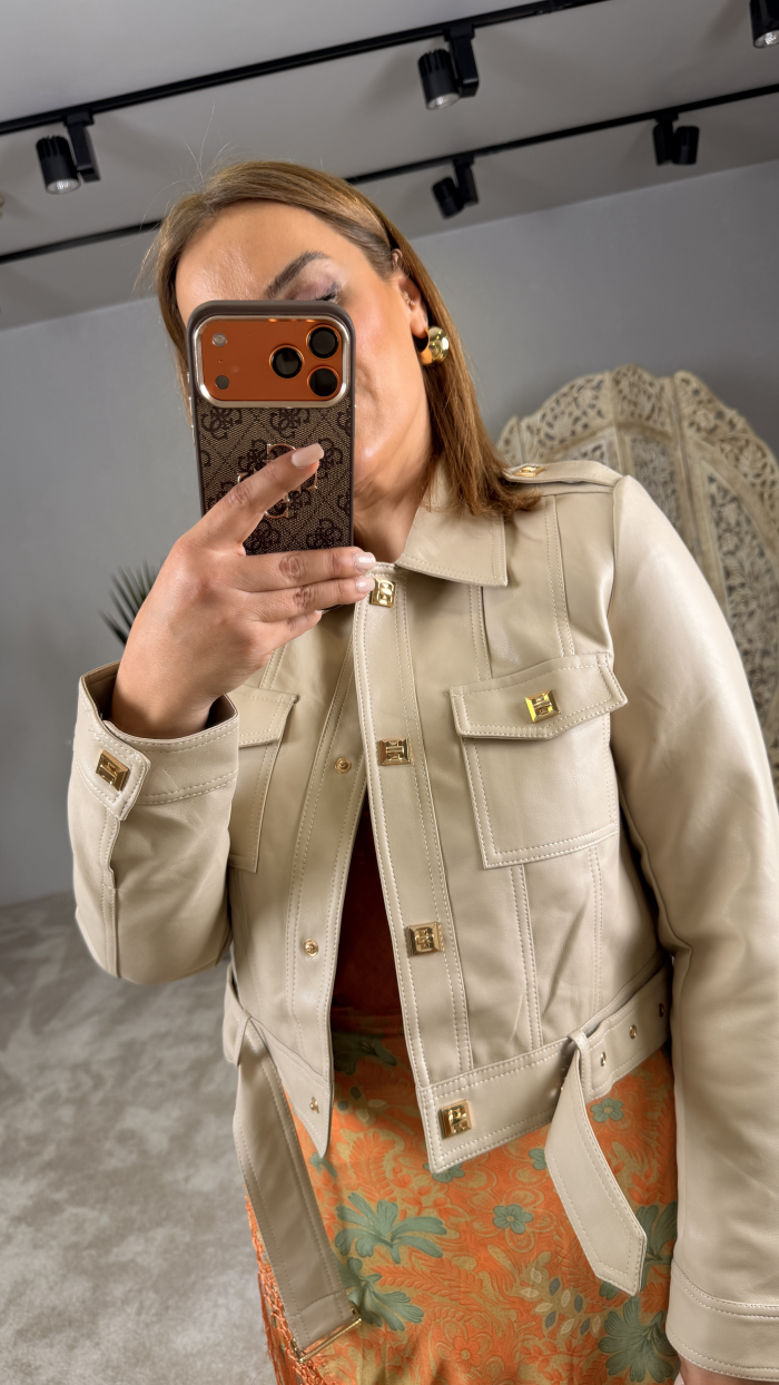 İTALYAN DERİ CEKET BEJ