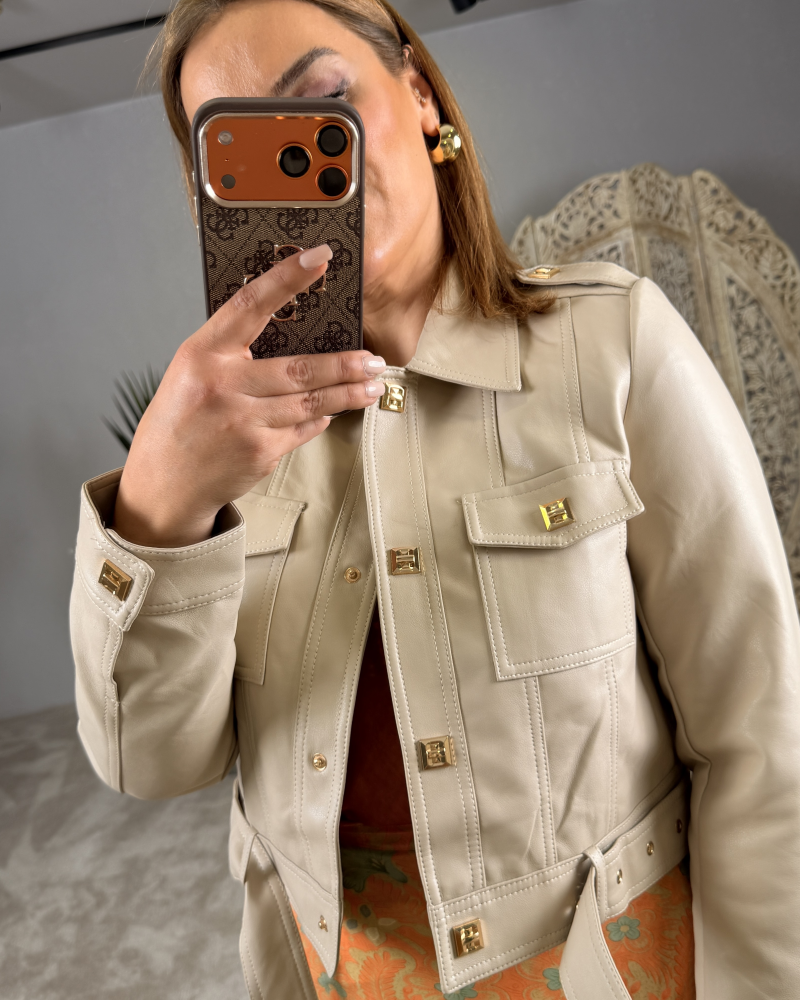 İTALYAN DERİ CEKET BEJ