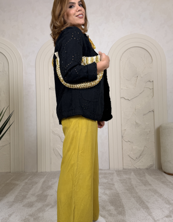 İTALYAN JEAN BRODE CEKET SİYAH