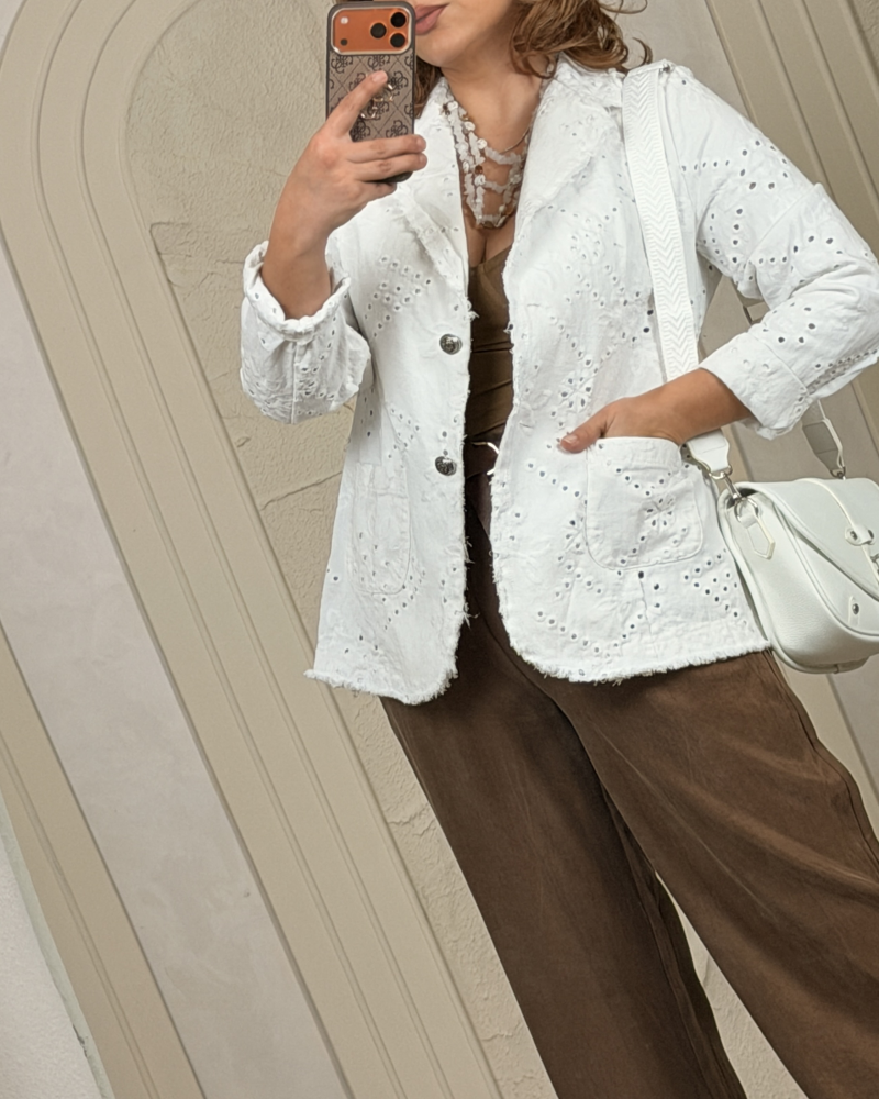 İTALYAN TAŞLANMIŞ EFEKTLİ PANTOLON KAHVE