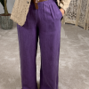 İTALYAN TAŞLANMIŞ EFEKTLİ PANTOLON MOR