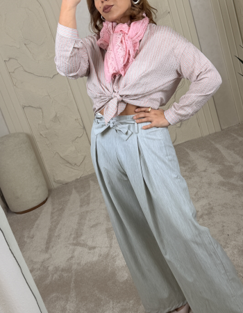 İYALYAN ÇİZGİLİ GÖMLEK PEMBE