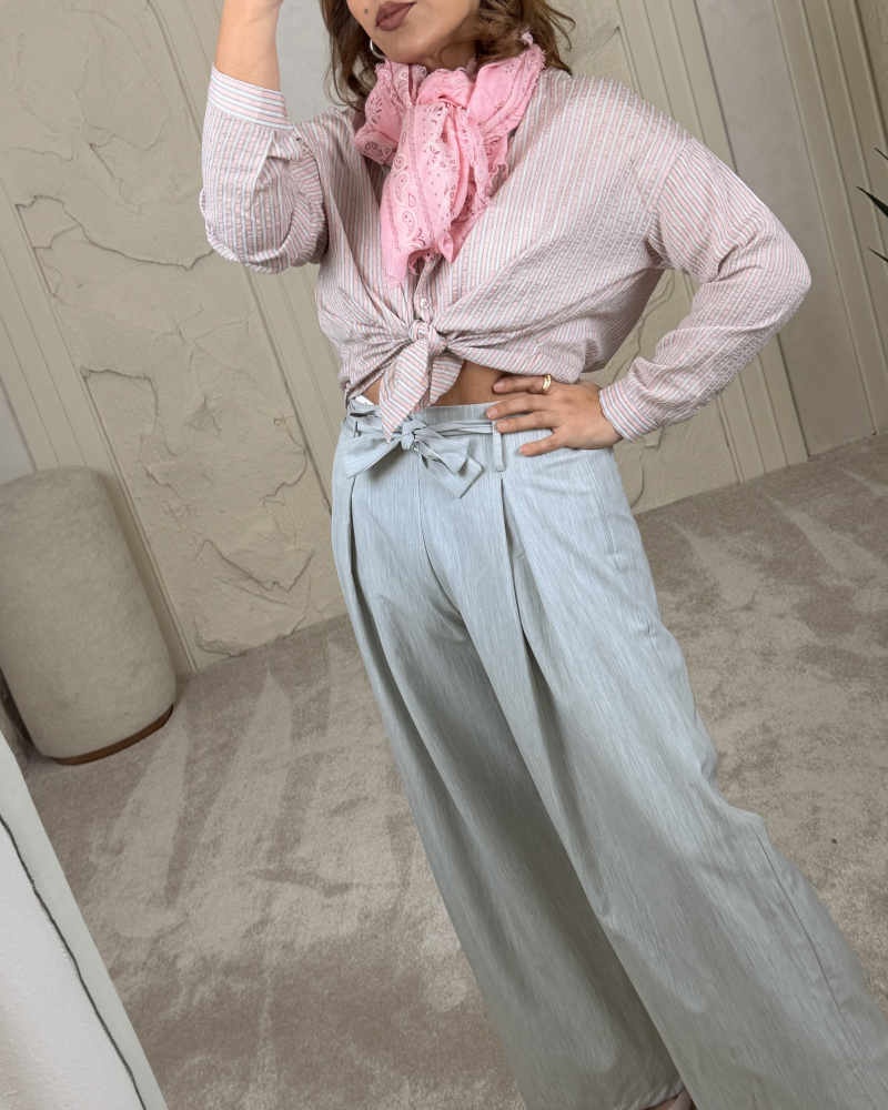 İYALYAN ÇİZGİLİ GÖMLEK PEMBE