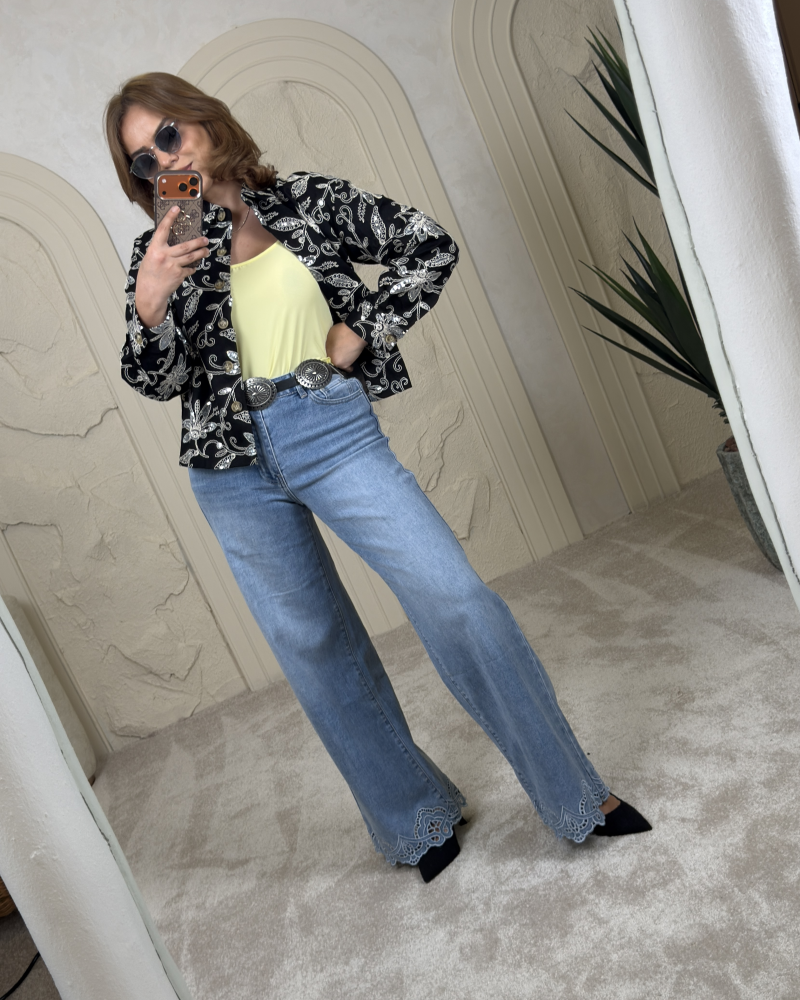 İTALYAN İŞLEMELİ CEKET SİYAH