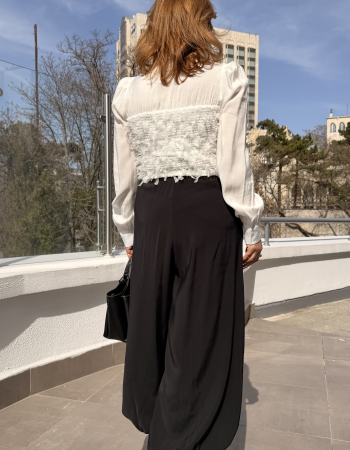 İTALYAN ŞALVAR PANTOLON SİYAH