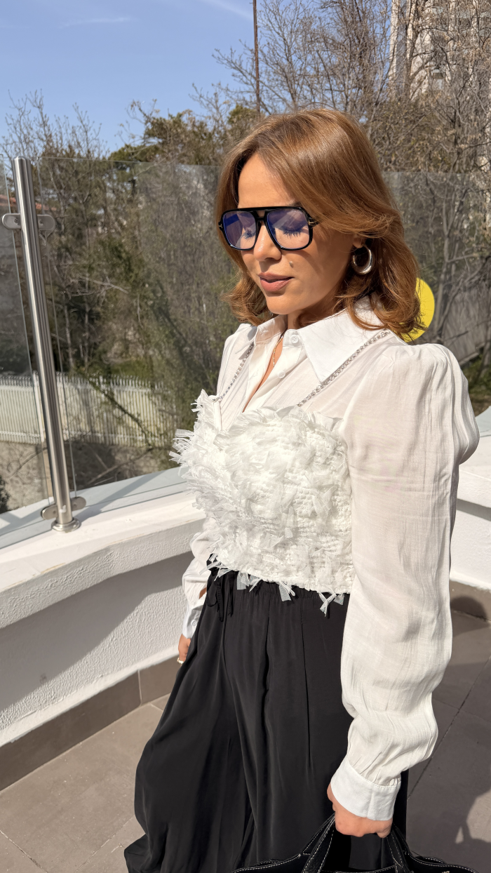 İTALYAN TASARIM GÖMLEK BEYAZ