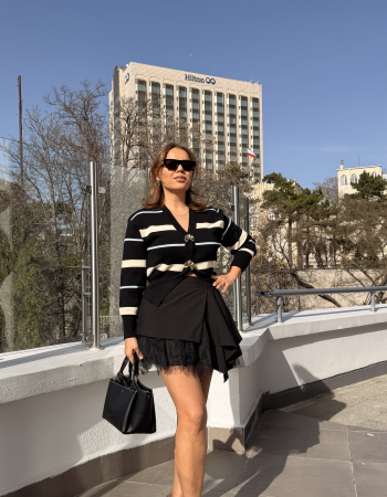 SİYAH İTALYAN TASARIM MİNİ ETEK