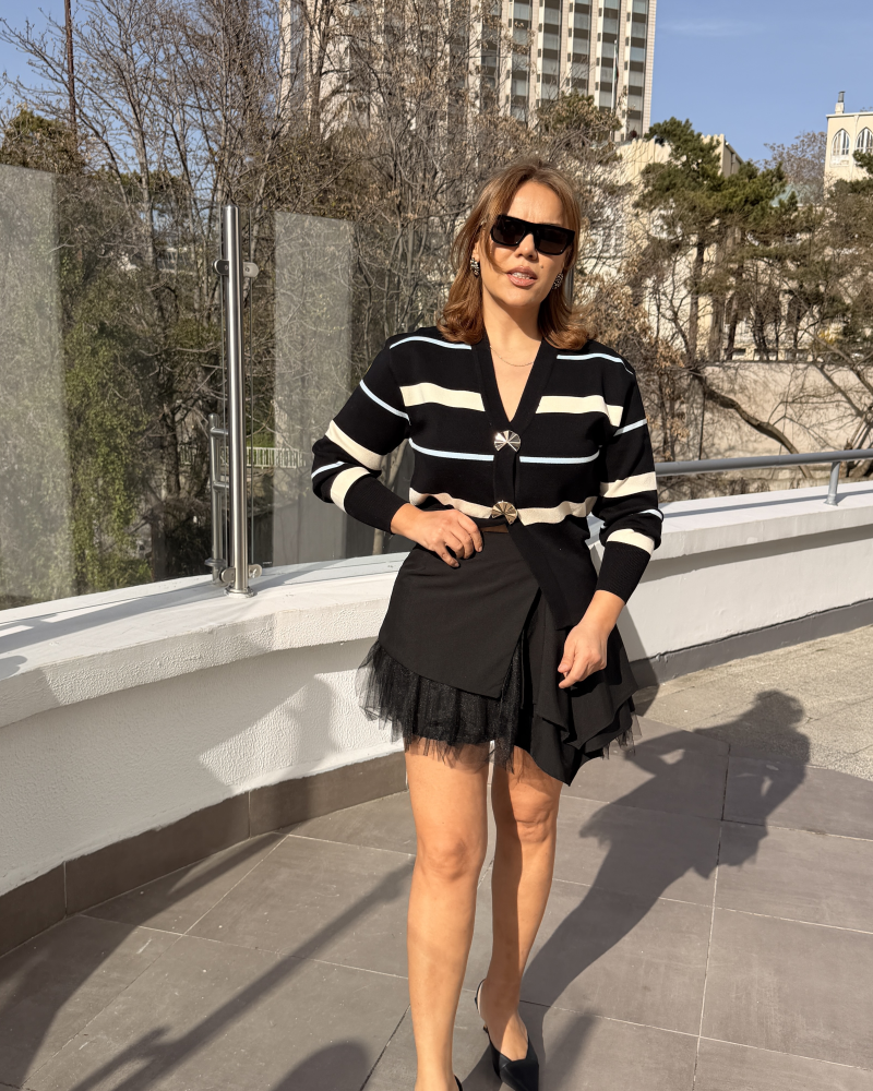 SİYAH İTALYAN TASARIM MİNİ ETEK