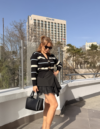 SİYAH İTALYAN TASARIM MİNİ ETEK